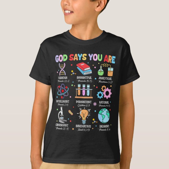 Camiseta Dios cristiano dice que soy versículo de la Biblia (Anverso)