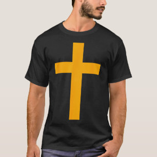 Camiseta Dios cristiano Jesús Naranja cruzado