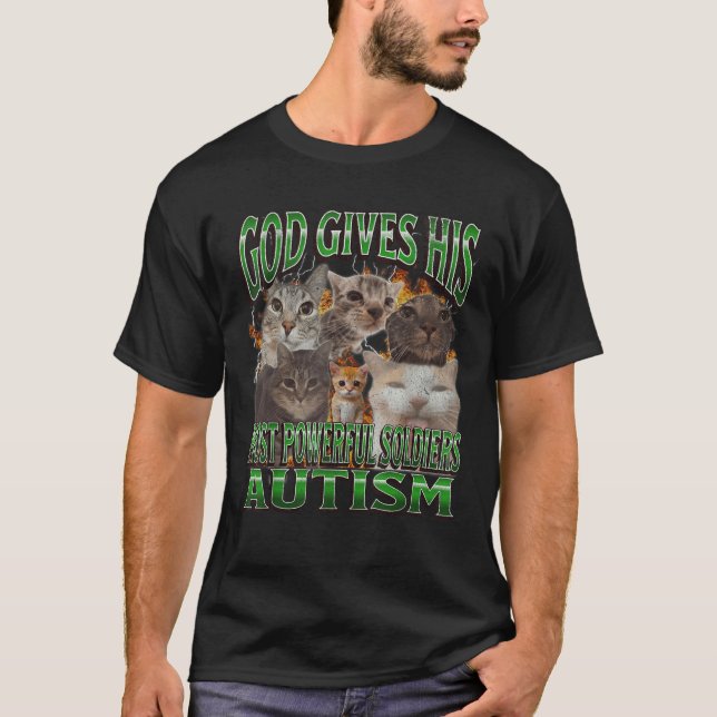 Camiseta Dios Da Su Meme De Gato Divertido Más Poderoso De  (Anverso)