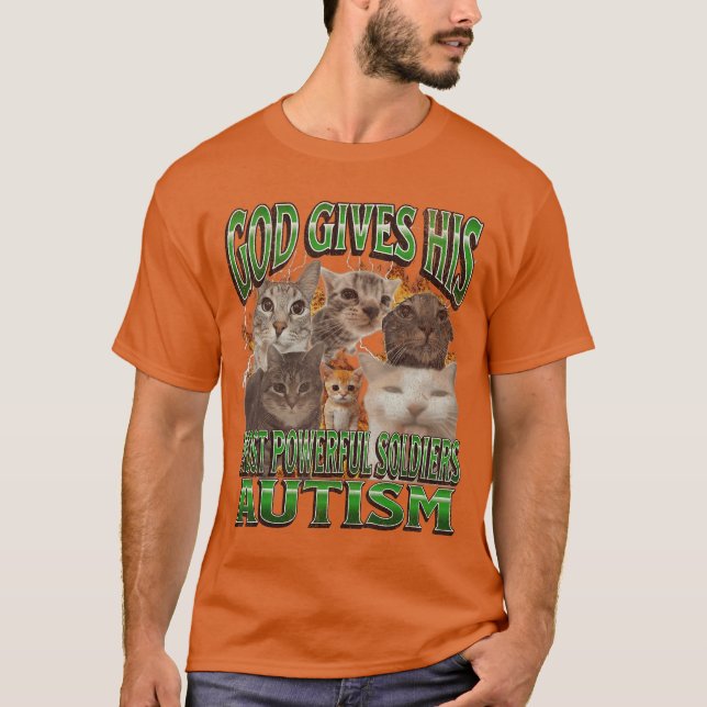 Camiseta Dios Da Su Meme De Gato Divertido Más Poderoso De  (Anverso)