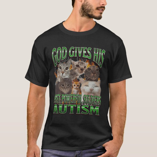Camiseta Dios Da Su Meme De Gato Divertido Más Poderoso De  (Anverso)