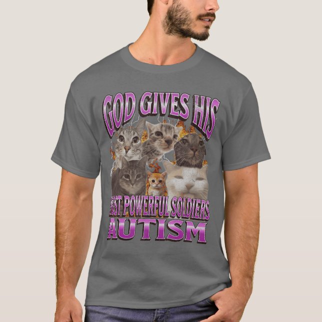 Camiseta Dios Da Su Meme De Gato Divertido Más Poderoso De  (Anverso)