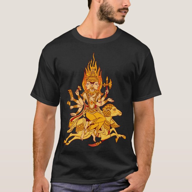 Camiseta Dios de Agni del vector del conocimiento divino (Anverso)