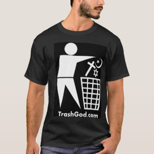 Camiseta Dios de la basura (blanco en negro)