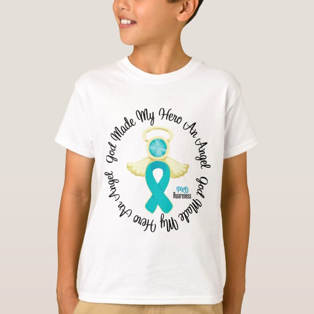 Camiseta Dios de PKD hizo mi héroe un ángel (Anverso)