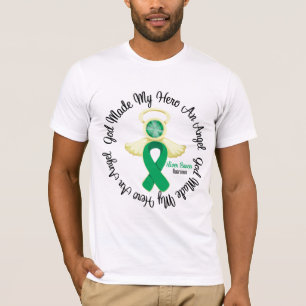 Camiseta Dios del cáncer de hígado hizo mi héroe un áng