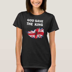 Camiseta dios del Reino Unido salva al rey monarca palacio