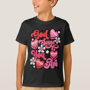 Camiseta Dios dice corazón de caramelo San Valentín Jesús c