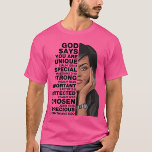 Camiseta Dios dice Michelle Obama Mes de la Historia de las
