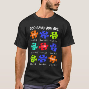 Camiseta Dios dice que eres rompecabezas de conciencia del