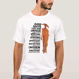 Camiseta Dios dice que Melanin Chica Chica del Día Internac