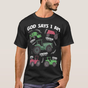 Camiseta Dios dice que soy amante de tractores hombres muje