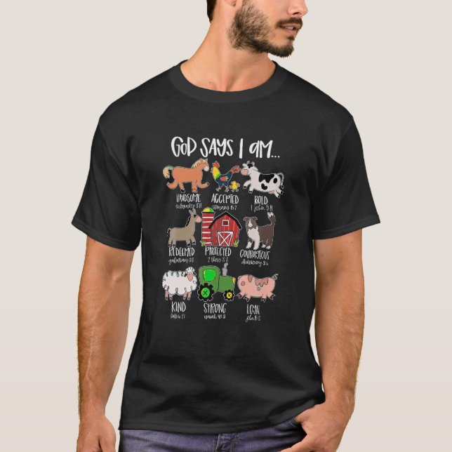 Camiseta Dios dice que soy audaz Camisas Cristiana Granja A (Anverso)