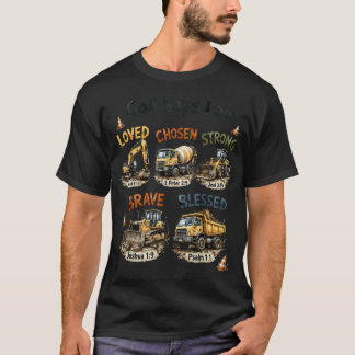 Camiseta Dios dice que soy camiones de construcción Biblia
