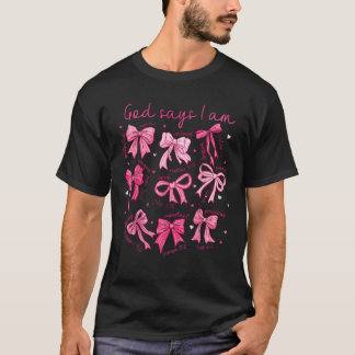 Camiseta Dios dice que soy coqueta de coqueta rosa y que Di