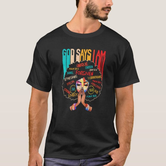 Camiseta Dios dice que soy cristiano creyente ventilado sty (Anverso)