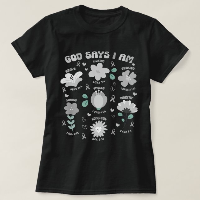 Camiseta Dios dice que soy cristiano torrente cerebral (Diseño del anverso)