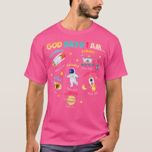 Camiseta Dios dice que soy espacio exterior tema de la Bibl