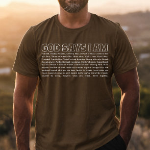 Camiseta Dios dice que soy fuerte Fe musulmana Inspirador