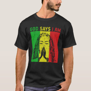 Camiseta Dios dice que soy locd rastafarian rasta dreadlock