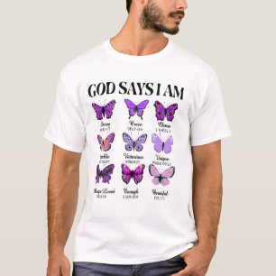 Camiseta Dios dice que soy mariposa cristiana Chicas niños
