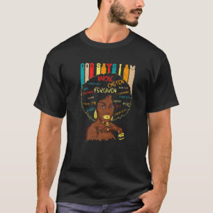 Camiseta Dios Dice Que Soy Melanina Negra Mes De Historia P