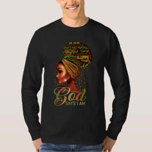 Camiseta Dios dice que soy orgullo negro de la historia afr