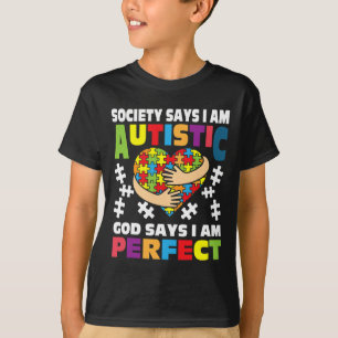 Camiseta Dios dice que soy perfecto - Rompecabezas autista
