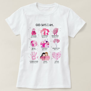 Camiseta Dios dice que soy una superviviente del cáncer cam