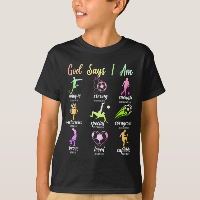 Camiseta Dios dice que soy versículo bíblico cristiano reli (Anverso)