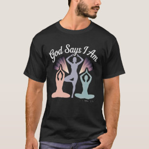 Camiseta Dios Dice Que Soy Yoga Cristiano Fuerte Capaz