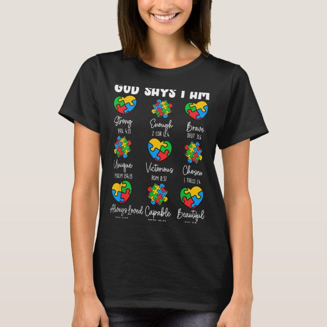 Camiseta Dios dice que yo soy - Versículo de la Biblia Cris (Anverso)