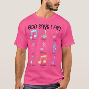 Camiseta Dios diga que soy notas musicales Piano guitarra c