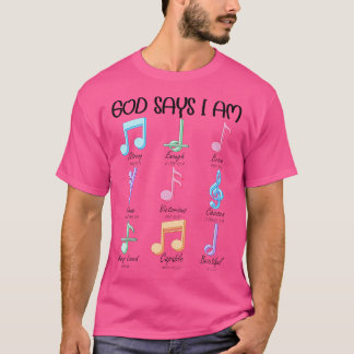 Camiseta Dios diga que soy notas musicales Piano guitarra c