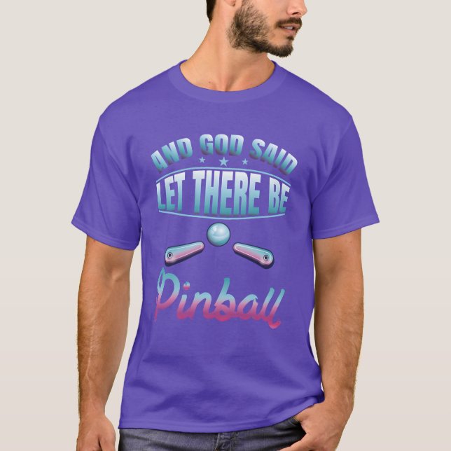 Camiseta Dios dijo que hubiera pinball vaporwave divertido  (Anverso)