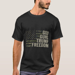 Camiseta Dios dispara a Trump por la libertad - Divertido c