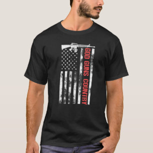 Camiseta Dios dispara a un país con bandera norteamericana 