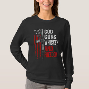 Camiseta Dios dispara a Whiskey Freedom Pro arma pistola es