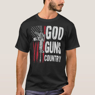 Camiseta Dios dispara al país AR-15 Derechos de pistola Ban