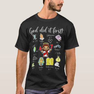Camiseta Dios divertido lo hizo primero 67 Meme Jesús crist