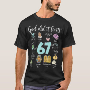 Camiseta Dios divertido lo hizo primero 67 Meme Jesús crist