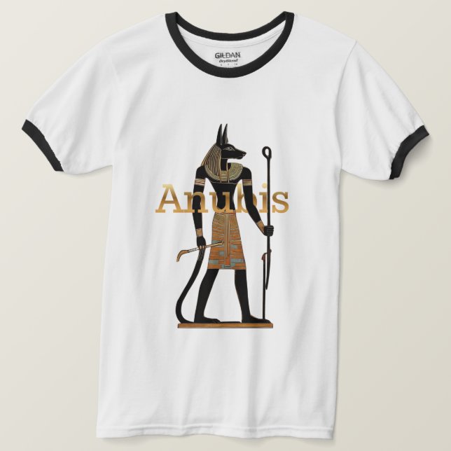 Camiseta Dios Egipcio Antiguo Anubis (Anverso del diseño)