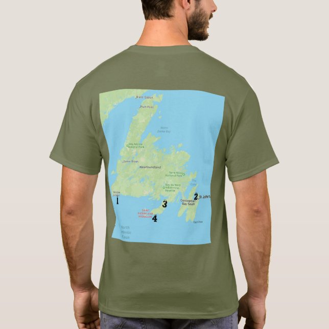 Camiseta Dios en el mapa de Terranova (Reverso)