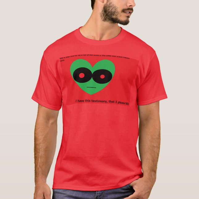 Camiseta DIOS es amor alienígena (Anverso)