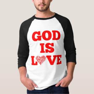 Camiseta Dios es amor Biblia Cita a los hombres 3/4