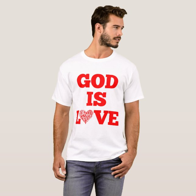 Camiseta Dios es amor Cita de la Biblia Unisex (Anverso completo)
