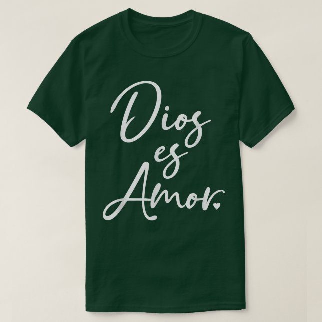 Camiseta Dios es amor español cristiano por (Diseño del anverso)