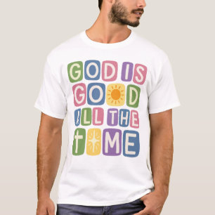 Camiseta Dios es bueno todo el tiempo Fe retro