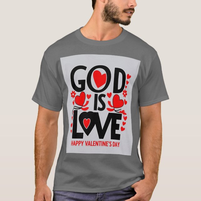 Camiseta Dios es día de San Valentín de amor (Anverso)