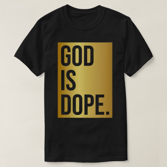 Camiseta Dios es Dope Gold VNeck (Diseño del anverso)